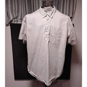 Old Navy Mens GRAY Relaxed Fit Short Sleeve Button Up Shirt Pocket Pullover XL